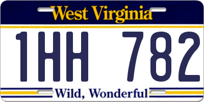 WV license plate 1HH782