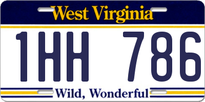 WV license plate 1HH786