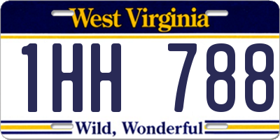 WV license plate 1HH788