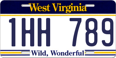 WV license plate 1HH789