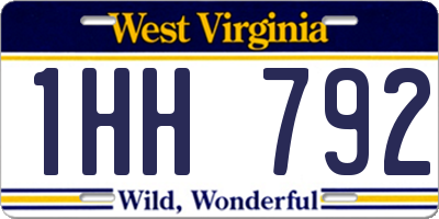 WV license plate 1HH792