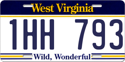 WV license plate 1HH793