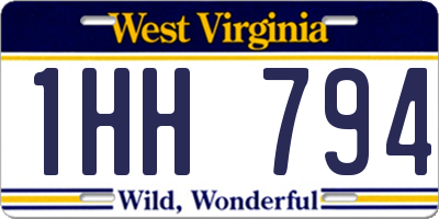 WV license plate 1HH794