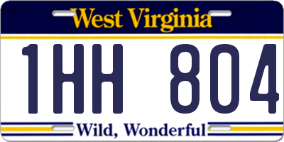 WV license plate 1HH804