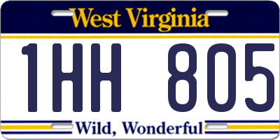WV license plate 1HH805