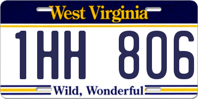 WV license plate 1HH806