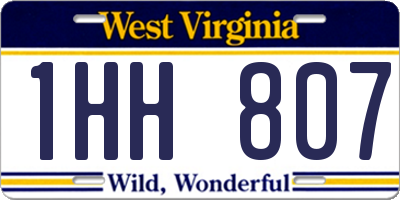 WV license plate 1HH807