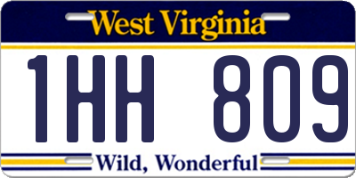 WV license plate 1HH809