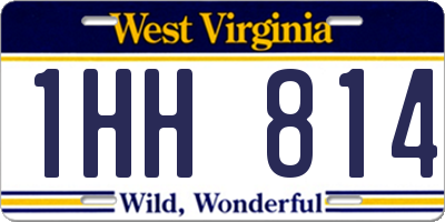 WV license plate 1HH814