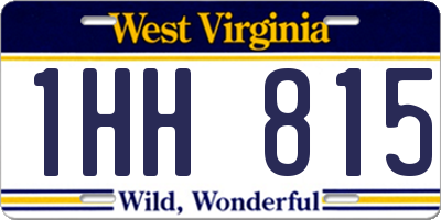 WV license plate 1HH815