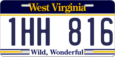 WV license plate 1HH816