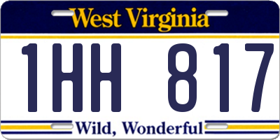 WV license plate 1HH817