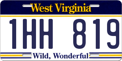 WV license plate 1HH819
