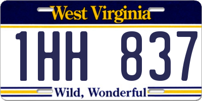 WV license plate 1HH837