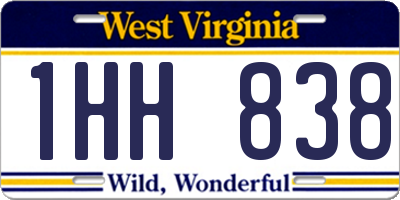WV license plate 1HH838