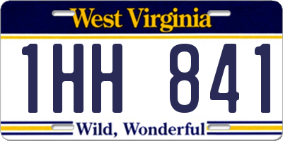 WV license plate 1HH841