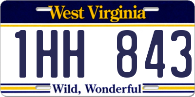 WV license plate 1HH843