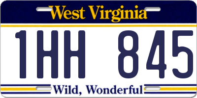 WV license plate 1HH845