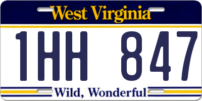 WV license plate 1HH847