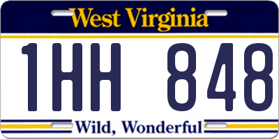 WV license plate 1HH848