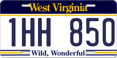 WV license plate 1HH850