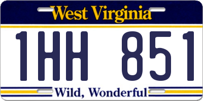 WV license plate 1HH851