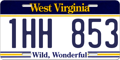 WV license plate 1HH853