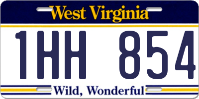 WV license plate 1HH854
