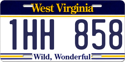 WV license plate 1HH858