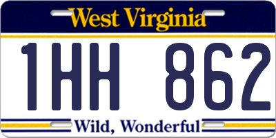 WV license plate 1HH862