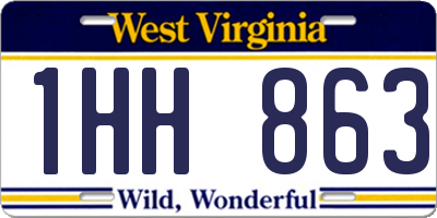 WV license plate 1HH863