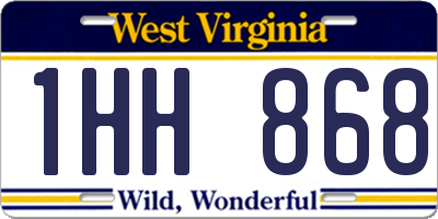WV license plate 1HH868