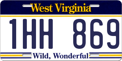 WV license plate 1HH869