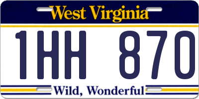 WV license plate 1HH870