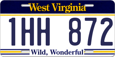 WV license plate 1HH872