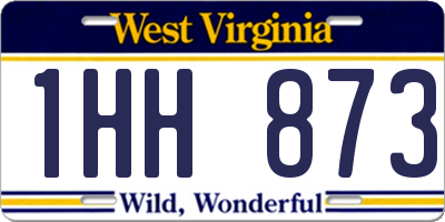 WV license plate 1HH873