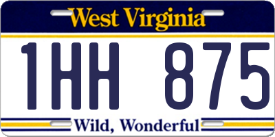 WV license plate 1HH875