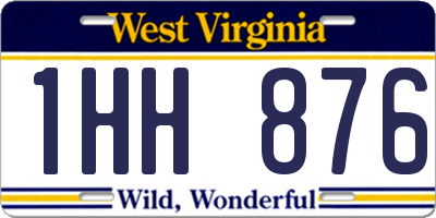 WV license plate 1HH876