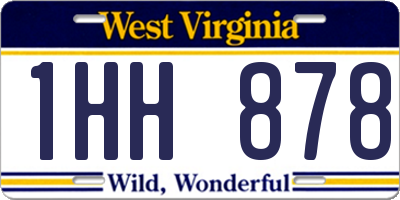 WV license plate 1HH878