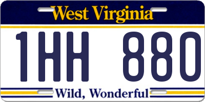 WV license plate 1HH880
