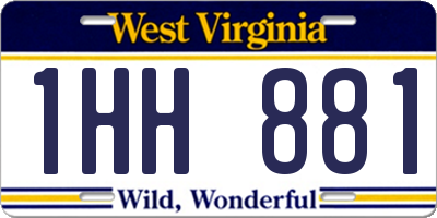 WV license plate 1HH881