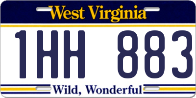 WV license plate 1HH883