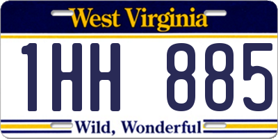 WV license plate 1HH885