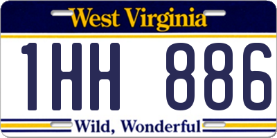 WV license plate 1HH886