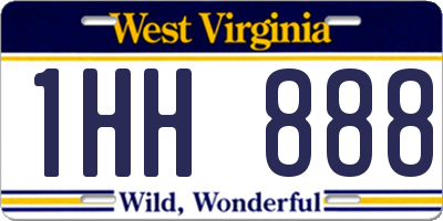 WV license plate 1HH888