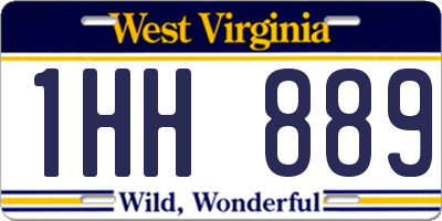 WV license plate 1HH889