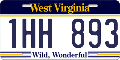 WV license plate 1HH893