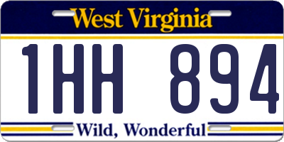 WV license plate 1HH894