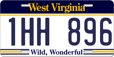 WV license plate 1HH896