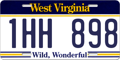 WV license plate 1HH898